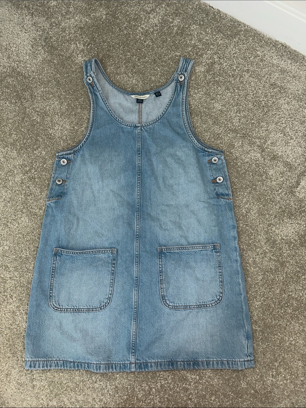 Light Blue Denim Pinafore Dress